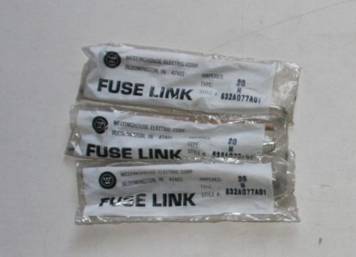 3 New Westinghouse Fuse Links N20 -  632A0777A01