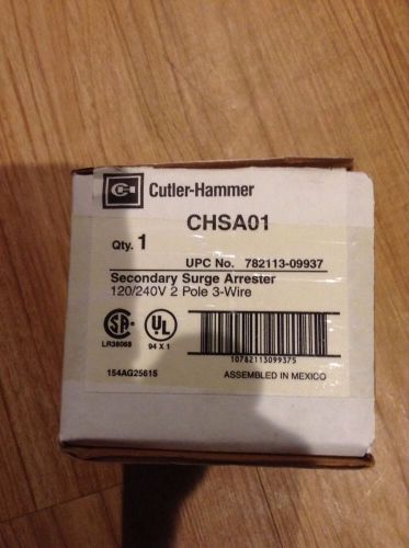 New cutler hammer chsa01 secondary surge arrester 120/240v 2 pole 3-wire nib for sale