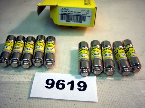 (9619) lot of 10 cooper bussmann fuses lp-cc-8 for sale