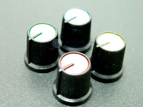 10pcs Green Plastic Potentiometer Control Knob Cap Split Shaft Insert Dia New