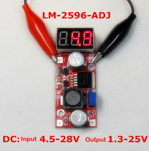 Red BEST US DC Buck Step Down Converter LM2596 Voltage Regulator + Voltmeter