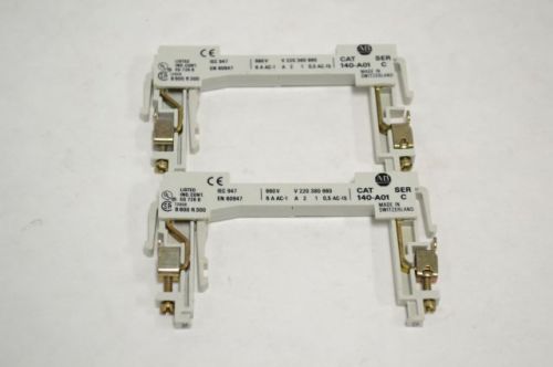 Lot 2 allen bradley 140-a01 c 140-mn auxiliary contact mount 660v 1p 6a b227839 for sale