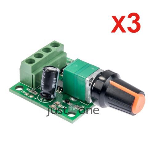 3x Low Voltage DC 1.8V 3V 5V 6V 12V 2A Motor Speed Controller Switch PWM 1803BK