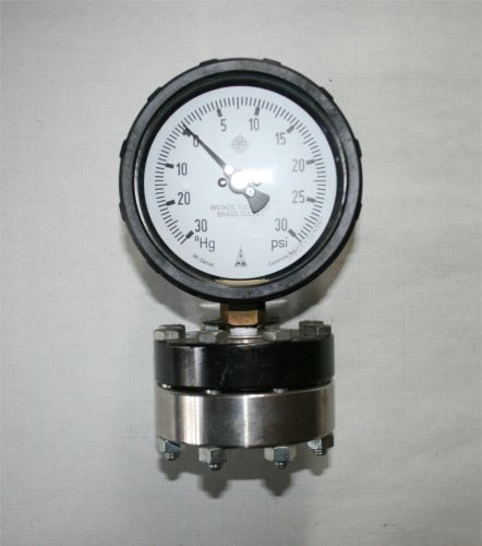 4 1/2&#034; compound pressure gauge -30hg to +30 psi for sale