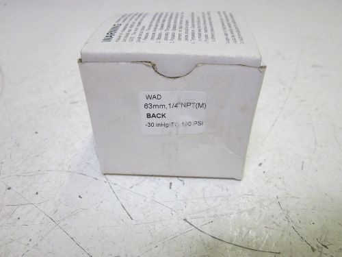 WAD AISI316L -30 INHG TO 160PSI GAUGE 1/4&#034; *NEW IN A BOX*