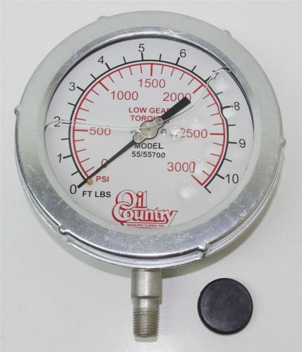 Pressure gauge 4-1/2&#034; 3000 psi 1/4 npt liquid filled oil country 55/55700 new for sale