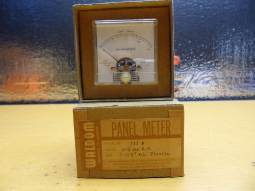 Vintage Waldon Panel meter 0-2 MA DC  Model# 212P