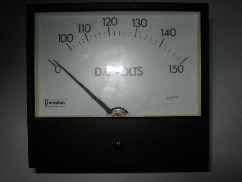 Crompton Instruments DC Volts Meter Scale, 237-01, VA-PZPZ-X2, 0-150 VDC, Used