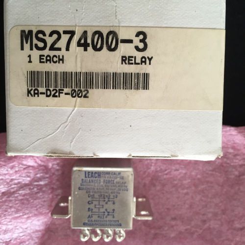 Leach relay ms27400-3, p/n ka-d2f-002 for sale