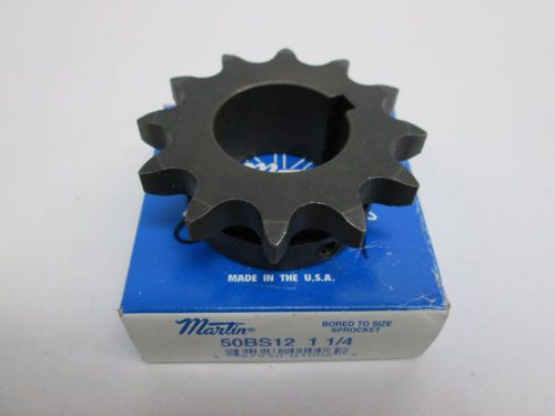 NEW MARTIN 50BS12 1 1/4 CHAIN SINGLE ROW 1-1/4IN BORE SPROCKET D306922
