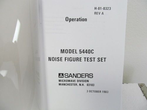 Sanders 5440C Noise Figure Test Set Operation Manual w/block diagrams