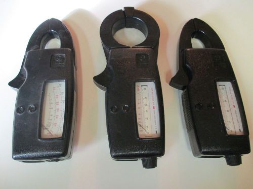 Lot of (3) GE Snapper 942D Clamp Meters w/Accessories
