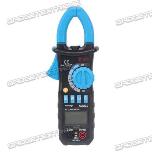 Acm01 digital auto range ac clamp meter tester resistance with backlit e for sale