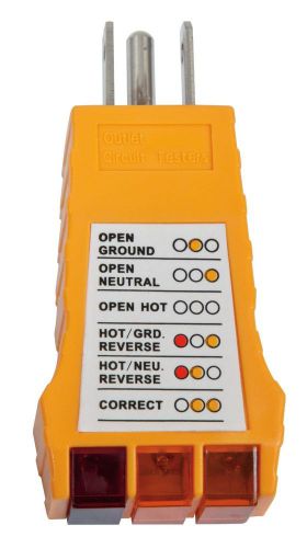 Klein tools receptacle tester wiring correct open hot / ground reverse polarity for sale