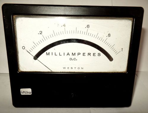Weston DC Panel Ammeter Bias Amp Meter Current 0-1 Ma D.C.Milliamperes