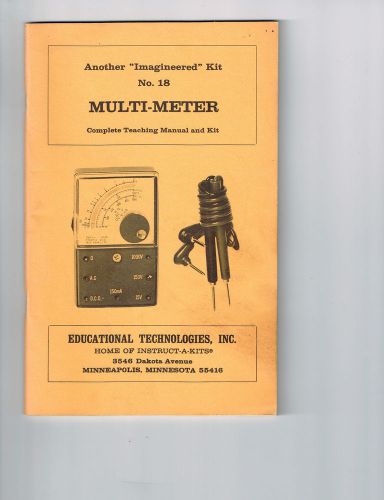Vintage 1970 INSTRUCT-A-KIT No. 18 MULTI-METER Complete TEACHING MANUAL, 72 page