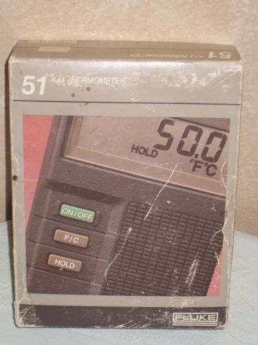 FLUKE 51 K/J Digital Thermocouple Thermometer, Original Box, Excellent condition