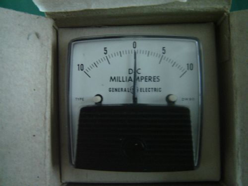 DC Ammeter GE Panel Mount Analog Meter DC 10-0-10 ma, 10 milliamp NOS