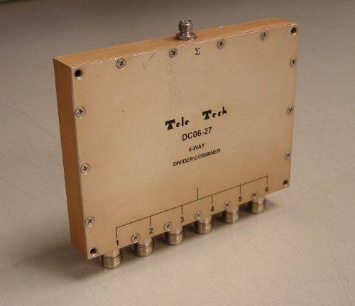 Tele tech dc06-27 6-way in-phase divider/combiner 824-849mhz sma-tnc nos! for sale