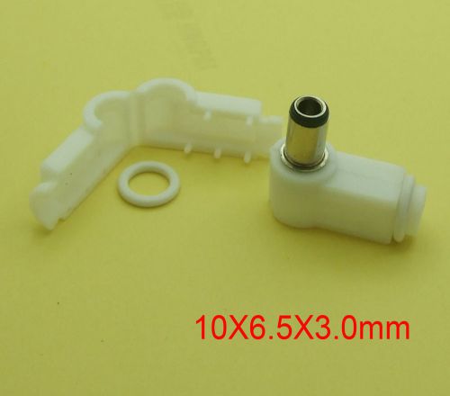 10PCS White Right Angle 6.5mm X 3.0MM DC Male PLUG for Charger jack Power Plug