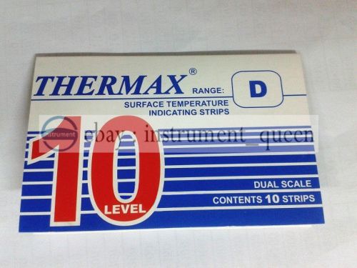 Tmc 10 strips thermax temperature label 10 level range d 188-249°c/370-480°f for sale