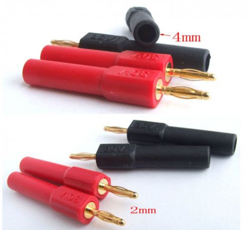 2 pcs gold 30a 2.0mm banana plug male to 4mm banana jack female probes adapters for sale