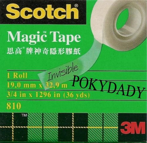 5pcs 3M Scotch Magic tape 810 3/4inX1296 in 36yd