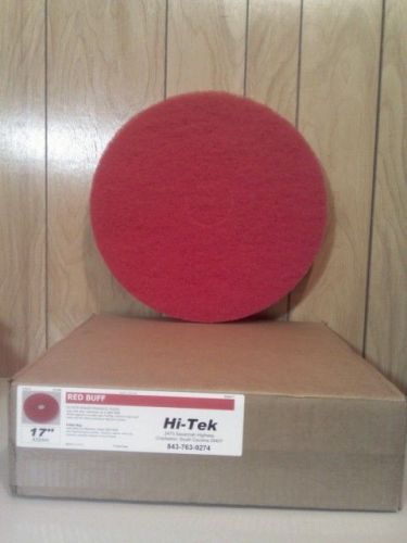 17&#034; RED FLOOR BUFFING PADS, CASE OF 5 /FLOOR SCRUBBING PADS