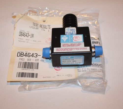 DB4643-1A VHF Single Stage Isolator w/ Load- New