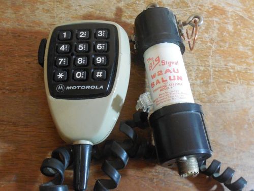 2 Rare Items! Motorola HMN1024B DTMF Mostar Mic &amp; Unadilla Big Signal W2AU Balun