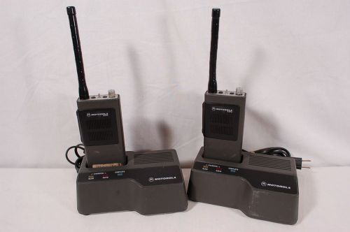 Pair of Vintage Motorola EXPO 2ch 2w VHF Portable Radios - Matched Freq Pair