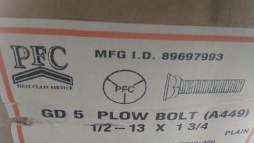 1/2-13x1 3/4 grade 5 plow bolt (a449) unc plain finish (black), pk 50 for sale