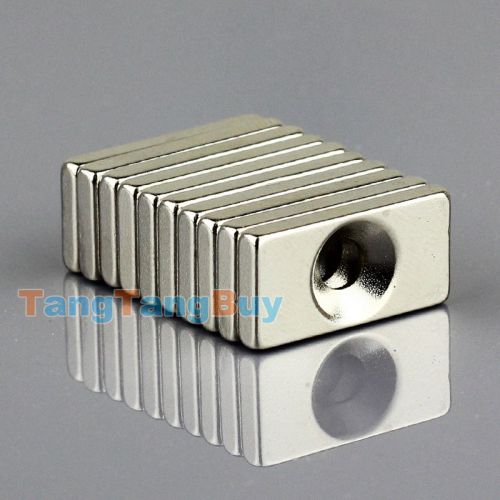 10pcs N35 Grade Strong Block Magnets 20mm*10mm*3mm Hole 4mm Rare Earth Neodymium