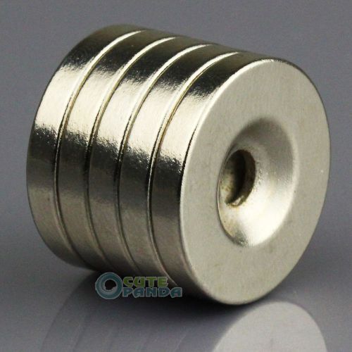 5pcs Round N50 Neodymium Counter Sunk Ring Magnets 18 x 3 mm Hole 5mm Rare Earth