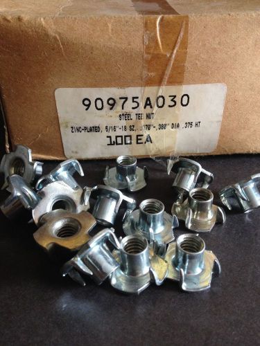 200 Zinc-Plated 4-Prong Steel Tee Nuts 5/16-18x3/8