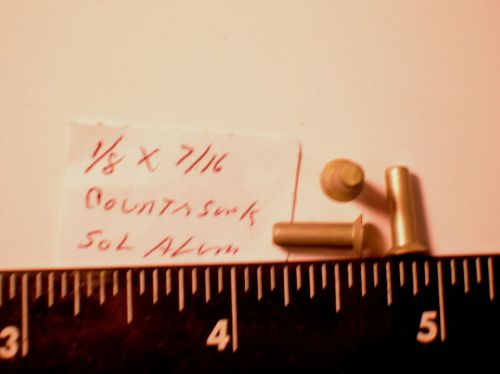 Aluminum solid rivet 1/8&#034; [.125] countersunk [5/16-7/16] sold 1 pack per length for sale