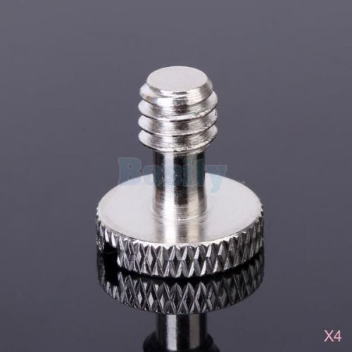 4x 1/4&#034; Slotted Round Flat Head Screw Male for Camera Tripod Quick Release Plate