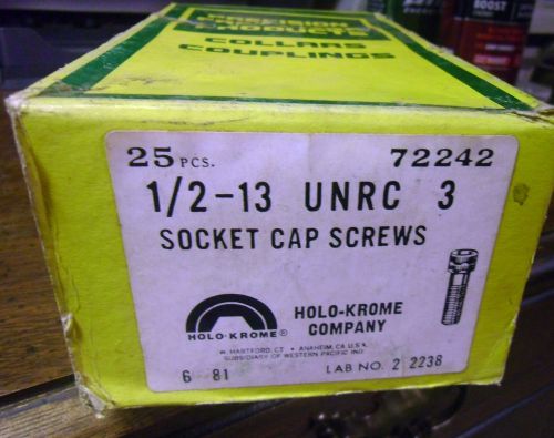 1/2-13 X 3&#034; SOCKET CAP SCREWS (LOT OF 10) #8171