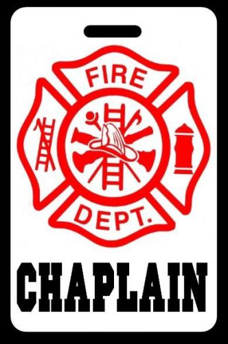 Chaplain firefighter luggage/gear bag tag - free personalization for sale