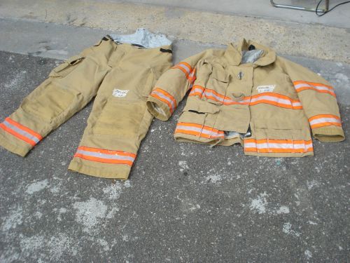 Set 38x28 pants jacket coat 44x36 firefighter turnout fire gear cairns.......s48 for sale