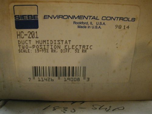*NEW* HC-201 SIEBE DUCT HUMIDISTAT HIGH LIMIT TWO POSITION ELECTRIC CONTROL UNIT