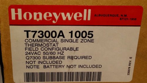 Honeywell T7300A1005 Commercial Single Zone Thermostat Q7300 Subbase Required NI