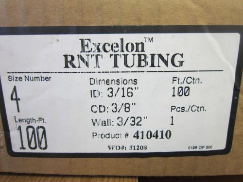 NEW EXCELON RNT CLEAR FLEXIBLE TUBING 100&#039; P/N:410410 3/16&#034;