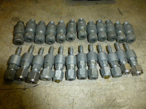 24 USED 1/4 COUPLER  (12 WITH 1/8 MALE PIPE, 12 WITH 1/4 MALE TUBE)   NO RESERVE