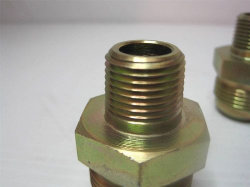 8147 lot(3) parker 1/2&#034; npt x 1 5/16&#034; npt straight connector free ship conti usa for sale
