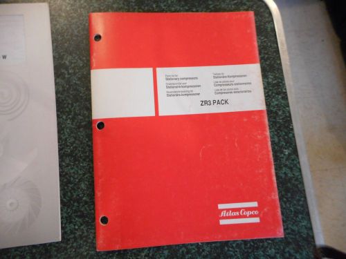 Atlas Copco Parts List for Stationary Compressors ZR3 Pack Multilingual See pics