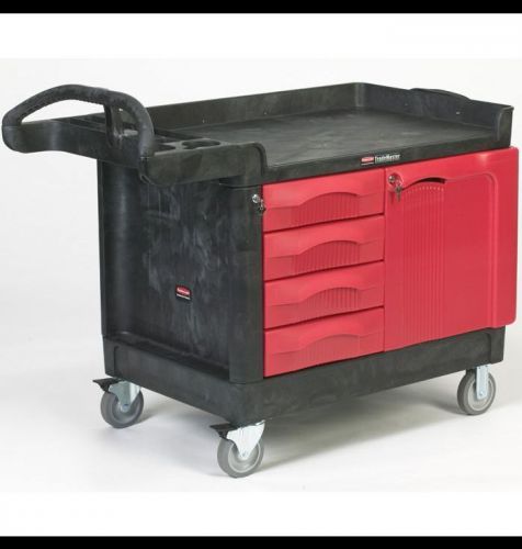 *NEW Commercial Rubbermaid FG453388BLA TradeMaster Cart Locking 4-Drawer Cabinet