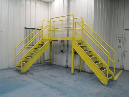 TWO STAIR CROSSOVER PLATFORM SIZE 7&#039; X 2&#039; HT 58&#034; OVERALL HT 99&#034;