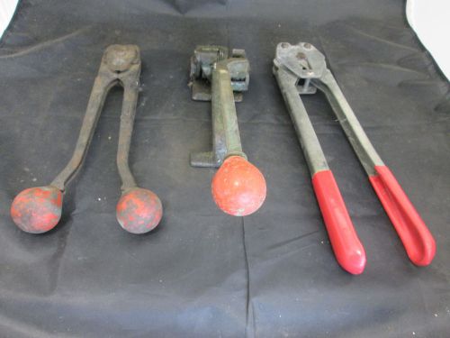 Lot of 3 strapping banding tensioner crimper tools brainard signode ybico for sale