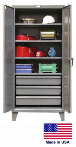 Steel cabinet commercial/industrial - shelves &amp; drawers 4/3 - 78 h x 24 d x 36 w for sale